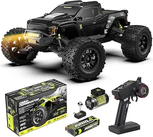 Rlaarlo Omni Terminator RC Car  coches RC sin escobillas 1/10, Monster Truck, 50+ MPH, 4WD, impermeable, fibra de carbono, negro, a partir de 8 años